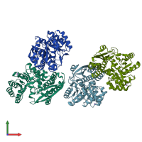 PDB entry 3i6t coloured by chain, front view.