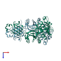 PDB entry 3i6u coloured by chain, top view.