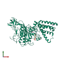 PDB entry 3i73 coloured by chain, front view.