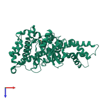 PDB entry 3i79 coloured by chain, top view.