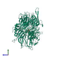 PDB entry 3i7h coloured by chain, side view.