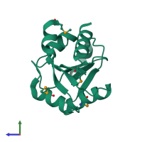 PDB entry 3i7m coloured by chain, side view.