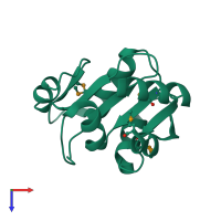 PDB entry 3i7m coloured by chain, top view.