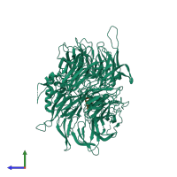 PDB entry 3i7o coloured by chain, side view.