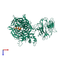 PDB entry 3i7p coloured by chain, top view.