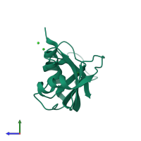 PDB entry 3i7y coloured by chain, side view.