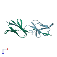 PDB entry 3i85 coloured by chain, top view.