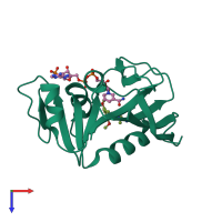 PDB entry 3i8a coloured by chain, top view.