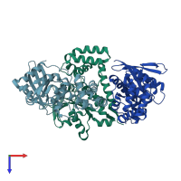 PDB entry 3i8s coloured by chain, top view.
