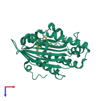 PDB entry 3i8u coloured by chain, top view.