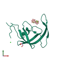 PDB entry 3i8w coloured by chain, front view.
