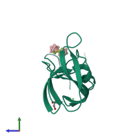 PDB entry 3i8w coloured by chain, side view.