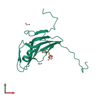 PDB entry 3i93 coloured by chain, front view.