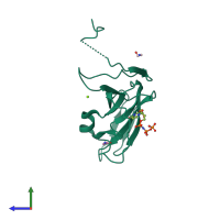 PDB entry 3i93 coloured by chain, side view.