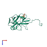 PDB entry 3i93 coloured by chain, top view.