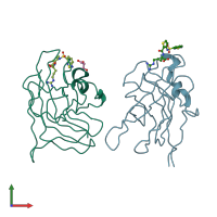 PDB entry 3i97 coloured by chain, front view.