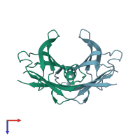 PDB entry 3i9p coloured by chain, top view.