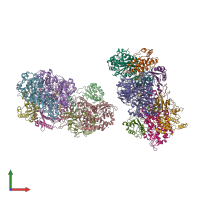 PDB entry 3i9v coloured by chain, front view.