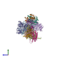 PDB entry 3i9v coloured by chain, side view.