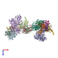 PDB entry 3i9v coloured by chain, top view.