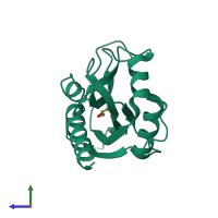 PDB entry 3i9x coloured by chain, side view.