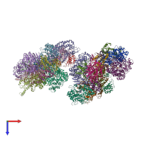 PDB entry 3ias coloured by chain, top view.