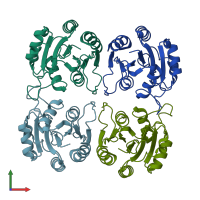 PDB entry 3ib6 coloured by chain, front view.