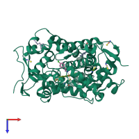 PDB entry 3ibd coloured by chain, top view.