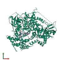 PDB entry 3ibe coloured by chain, front view.