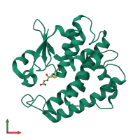 PDB entry 3ibh coloured by chain, front view.