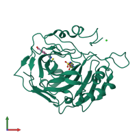PDB entry 3ibl coloured by chain, front view.