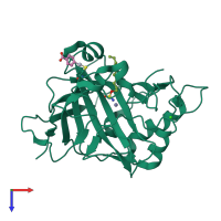 PDB entry 3ibu coloured by chain, top view.