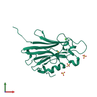 PDB entry 3ibz coloured by chain, front view.
