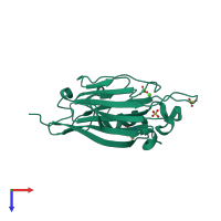 PDB entry 3ibz coloured by chain, top view.