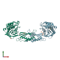 PDB entry 3ic1 coloured by chain, front view.