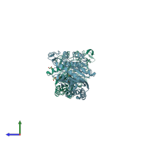 PDB entry 3ic1 coloured by chain, side view.