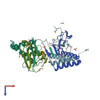 PDB entry 3ic3 coloured by chain, top view.