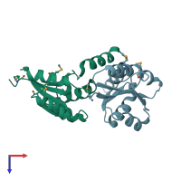 PDB entry 3ic5 coloured by chain, top view.