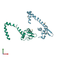 PDB entry 3ic7 coloured by chain, front view.