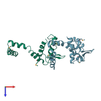 PDB entry 3ic7 coloured by chain, top view.