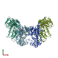 PDB entry 3ic9 coloured by chain, front view.