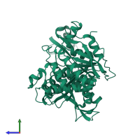 PDB entry 3icd coloured by chain, side view.