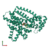 PDB entry 3icm coloured by chain, front view.