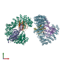 PDB entry 3icq coloured by chain, front view.