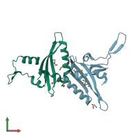 PDB entry 3icy coloured by chain, front view.