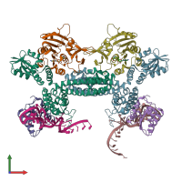 PDB entry 3id5 coloured by chain, front view.