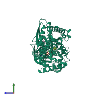 PDB entry 3id8 coloured by chain, side view.