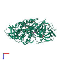 PDB entry 3ida coloured by chain, top view.