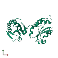 PDB entry 3idv coloured by chain, front view.