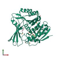 PDB entry 3ie7 coloured by chain, front view.